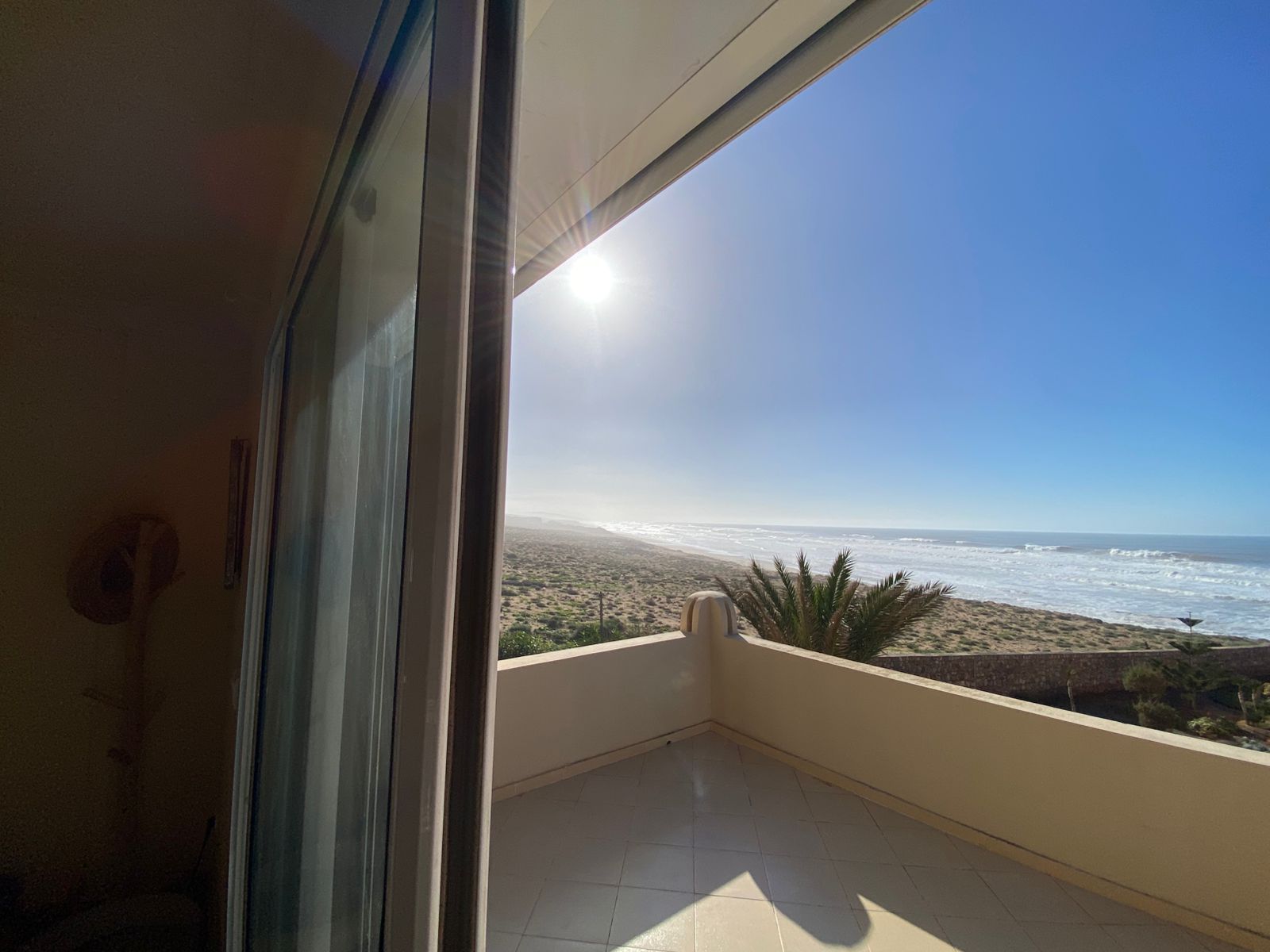 Balcony lounging area looking at the Atlantic