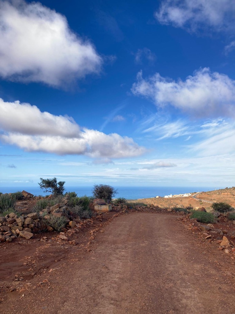 Scenic ocean view from a mountain in Mirleft